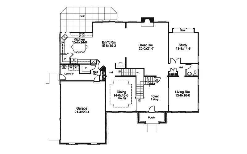 Traditional House Plan First Floor - Linden Heights Traditional Home 007D-0160 - Shop House Plans and More
