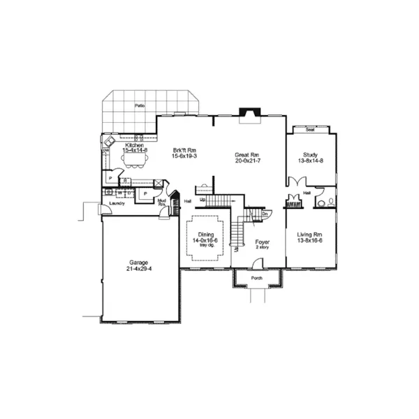 Traditional House Plan First Floor - Linden Heights Traditional Home 007D-0160 - Shop House Plans and More