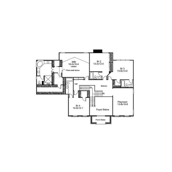 Traditional House Plan Second Floor - Linden Heights Traditional Home 007D-0160 - Shop House Plans and More