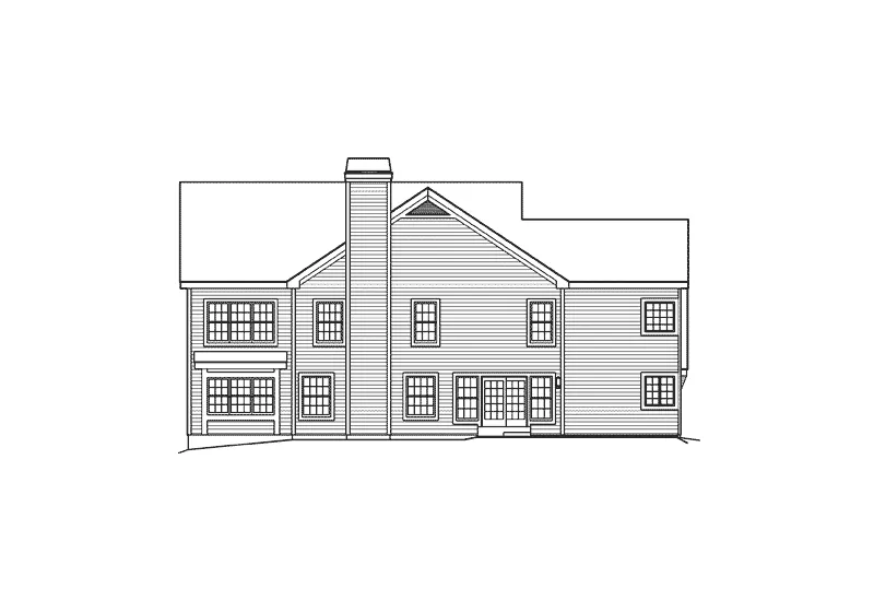 Traditional House Plan Rear Elevation - Linden Heights Traditional Home 007D-0160 - Shop House Plans and More