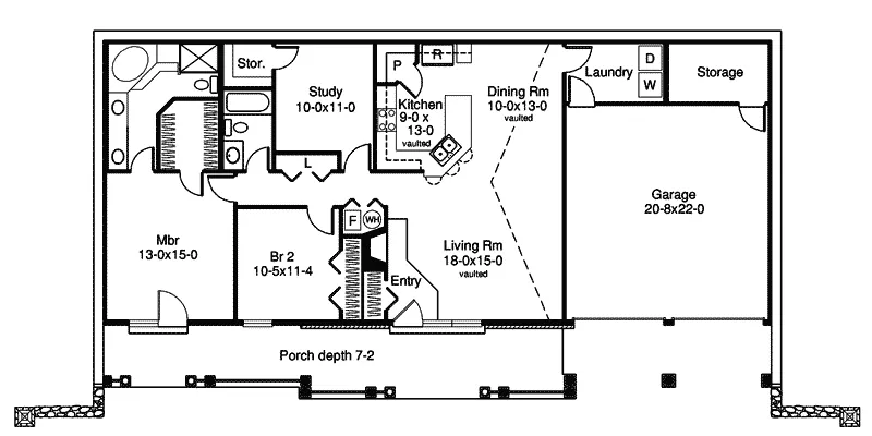 Berm House Plan First Floor - Stonehaven Berm Home 007D-0161 - Shop House Plans and More