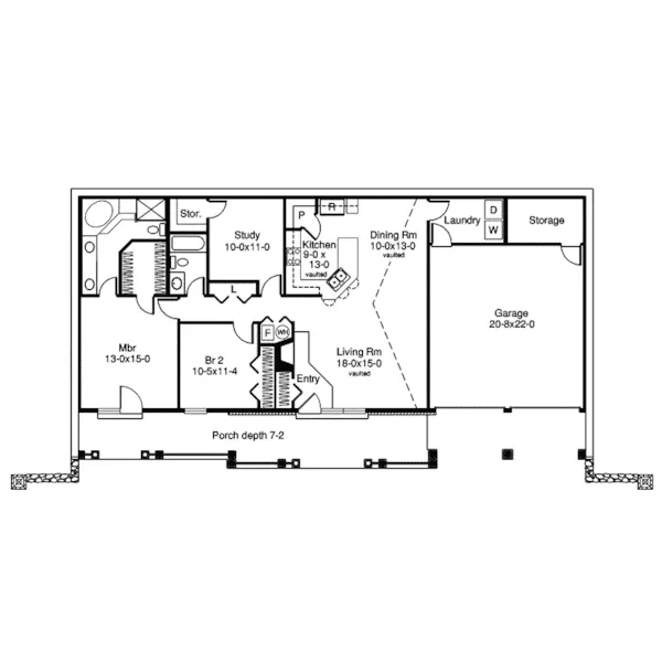 Berm House Plan First Floor - Stonehaven Berm Home 007D-0161 - Shop House Plans and More