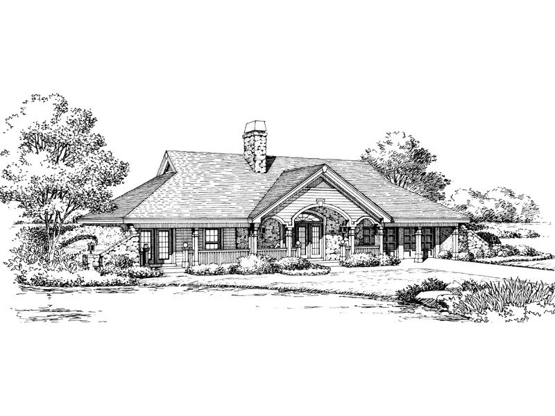 Country House Plan Front Image of House - Stonehaven Berm Home 007D-0161 - Shop House Plans and More