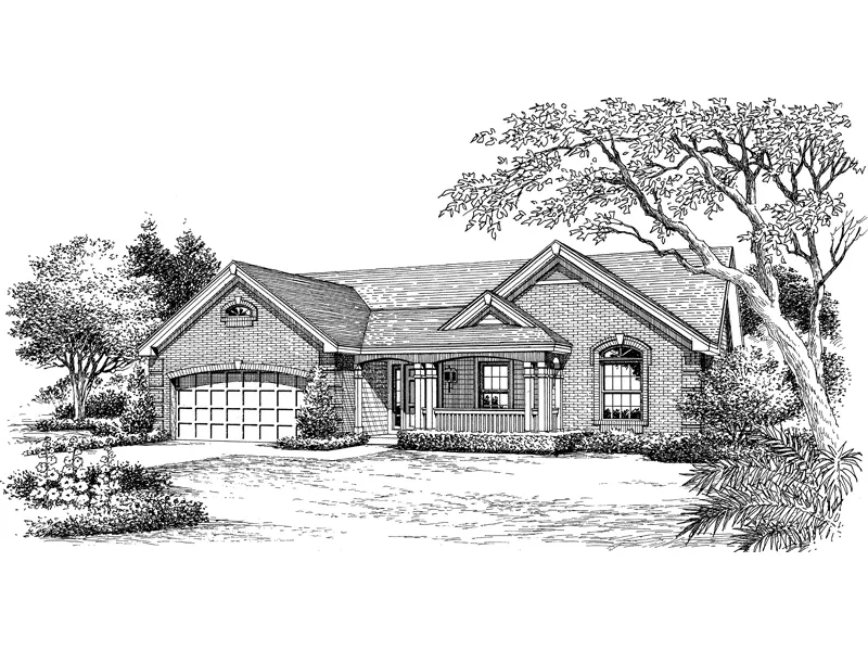 Ranch House Plan Front Image of House - Ashmont Park Ranch Home 007D-0163 - Search House Plans and More