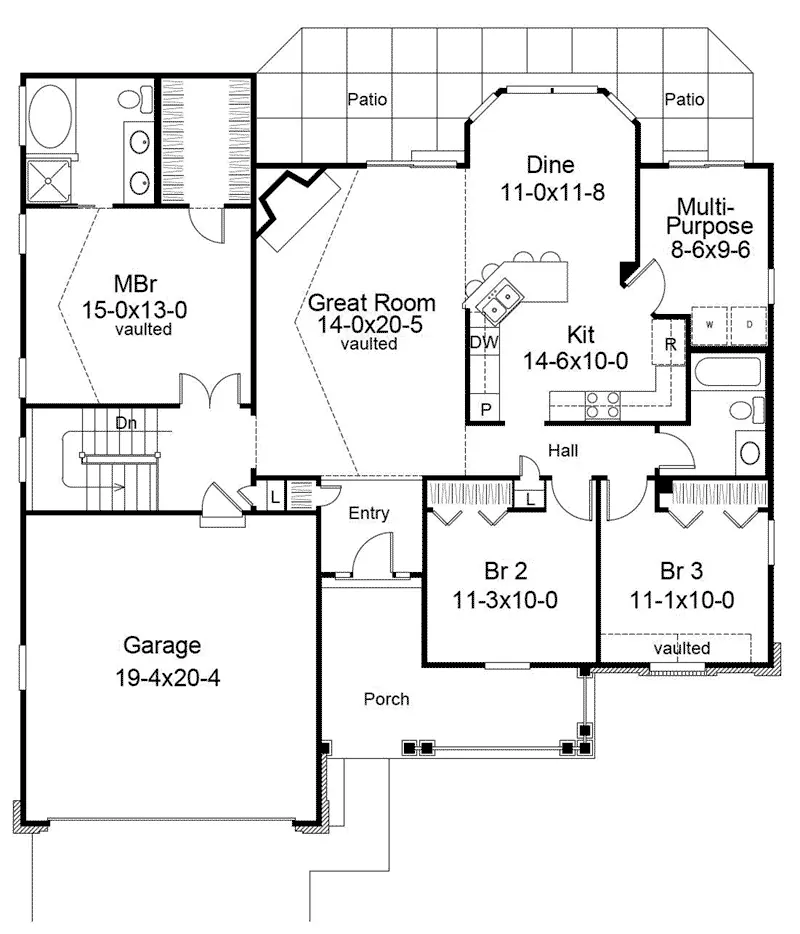 Country House Plan Optional Basement - Ashmont Park Ranch Home 007D-0163 - Search House Plans and More