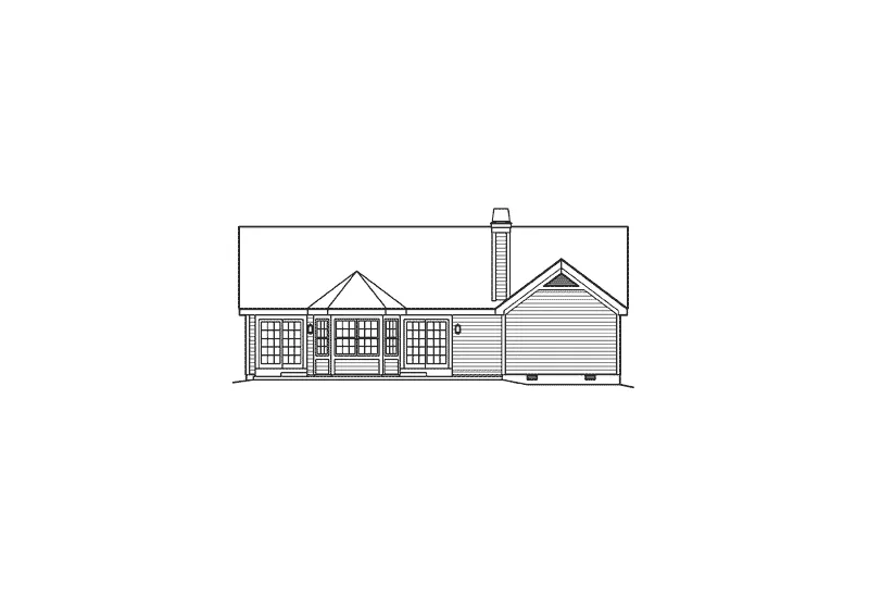 Ranch House Plan Rear Elevation - Ashmont Park Ranch Home 007D-0163 - Search House Plans and More