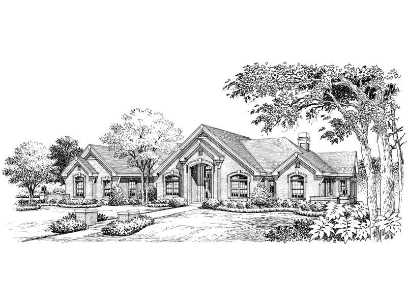 Traditional House Plan Front Image of House - Avondale Cliff Atrium Home 007D-0165 - Search House Plans and More