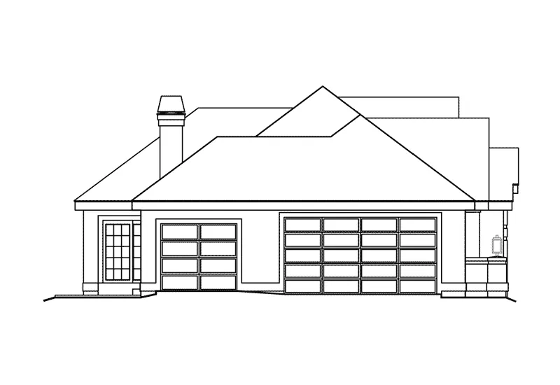 Sunbelt House Plan Left Elevation - Pomona Park Southwestern Home 007D-0166 - Shop House Plans and More