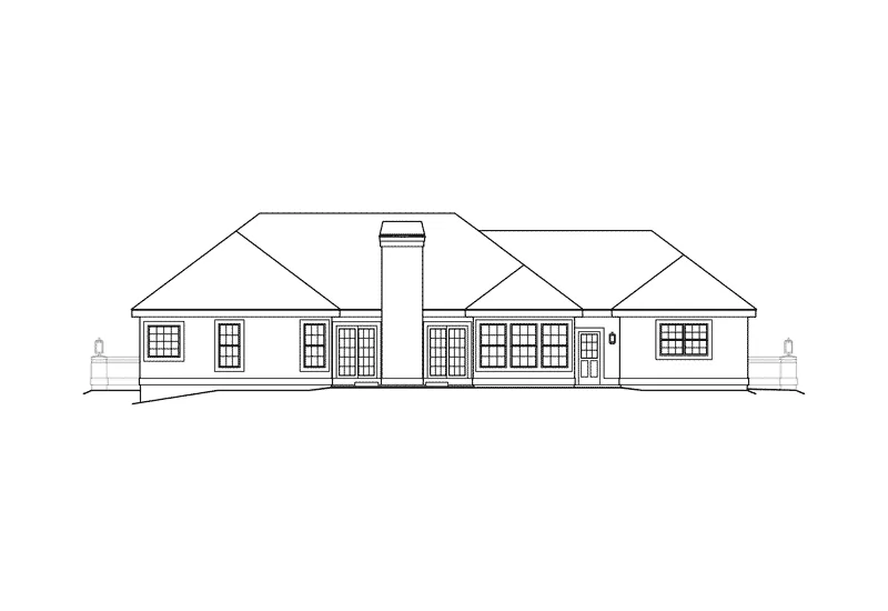 Florida House Plan Rear Elevation - Pomona Park Southwestern Home 007D-0166 - Shop House Plans and More
