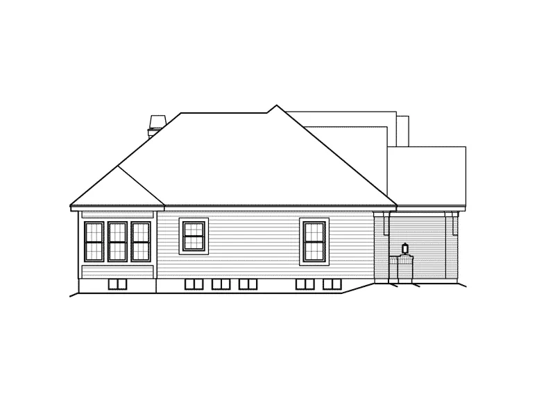 Traditional House Plan Left Elevation - Pacific Heights Ranch Home 007D-0167 - Shop House Plans and More