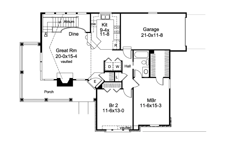 Country House Plan First Floor - Autumn Lakes Country Home 007D-0169 - Search House Plans and More