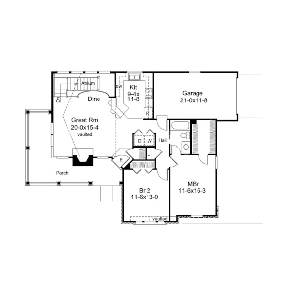 Country House Plan First Floor - Autumn Lakes Country Home 007D-0169 - Search House Plans and More