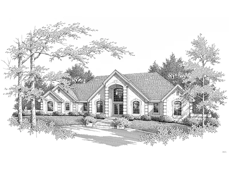 Traditional House Plan Front Image of House - Malabar Bay Sunbelt Style Home 007D-0171 - Shop House Plans and More