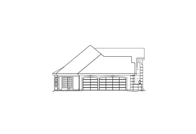 Ranch House Plan Left Elevation - Malabar Bay Sunbelt Style Home 007D-0171 - Shop House Plans and More
