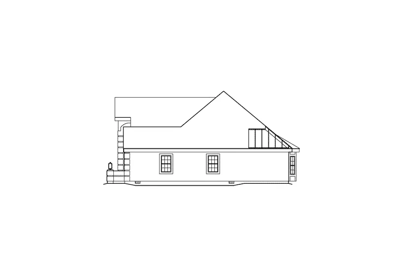 Ranch House Plan Right Elevation - Malabar Bay Sunbelt Style Home 007D-0171 - Shop House Plans and More