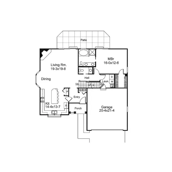 Traditional House Plan First Floor - Oakford Traditional Home 007D-0173 - Shop House Plans and More