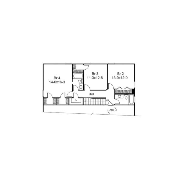 Traditional House Plan Second Floor - Oakford Traditional Home 007D-0173 - Shop House Plans and More