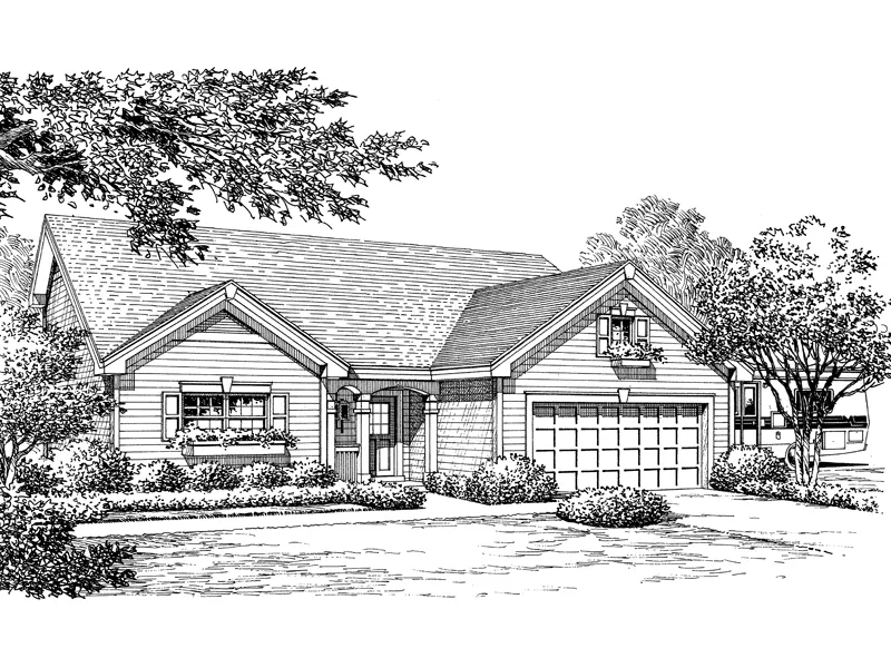 Traditional House Plan Front Image of House - Oakford Traditional Home 007D-0173 - Shop House Plans and More