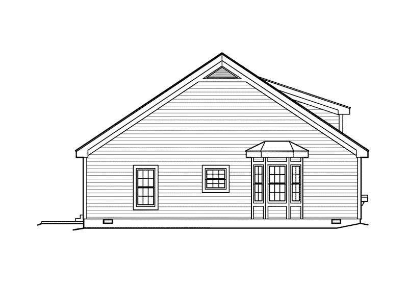 Saltbox House Plan Left Elevation - Shadybend Cottage Home 007D-0175 - Shop House Plans and More