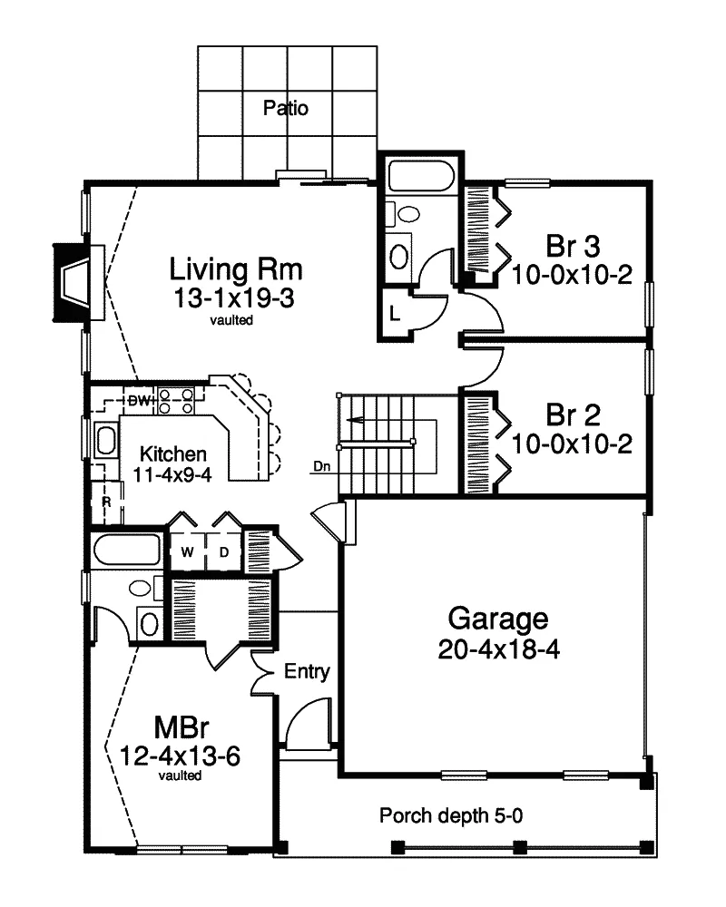 Traditional House Plan First Floor - Silverpine Cottage Home 007D-0176 - Shop House Plans and More