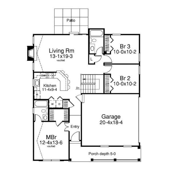 Traditional House Plan First Floor - Silverpine Cottage Home 007D-0176 - Shop House Plans and More