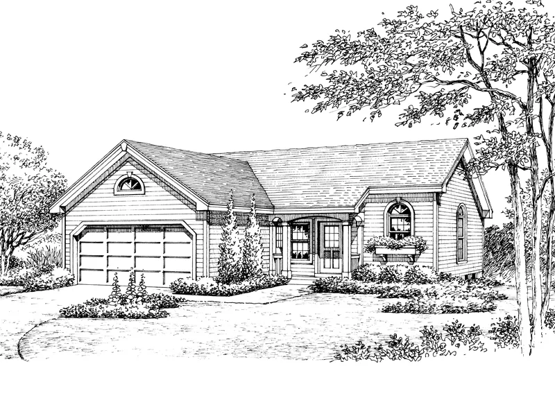 Ranch House Plan Front Image of House - Mapleville Ranch Home 007D-0177 - Shop House Plans and More
