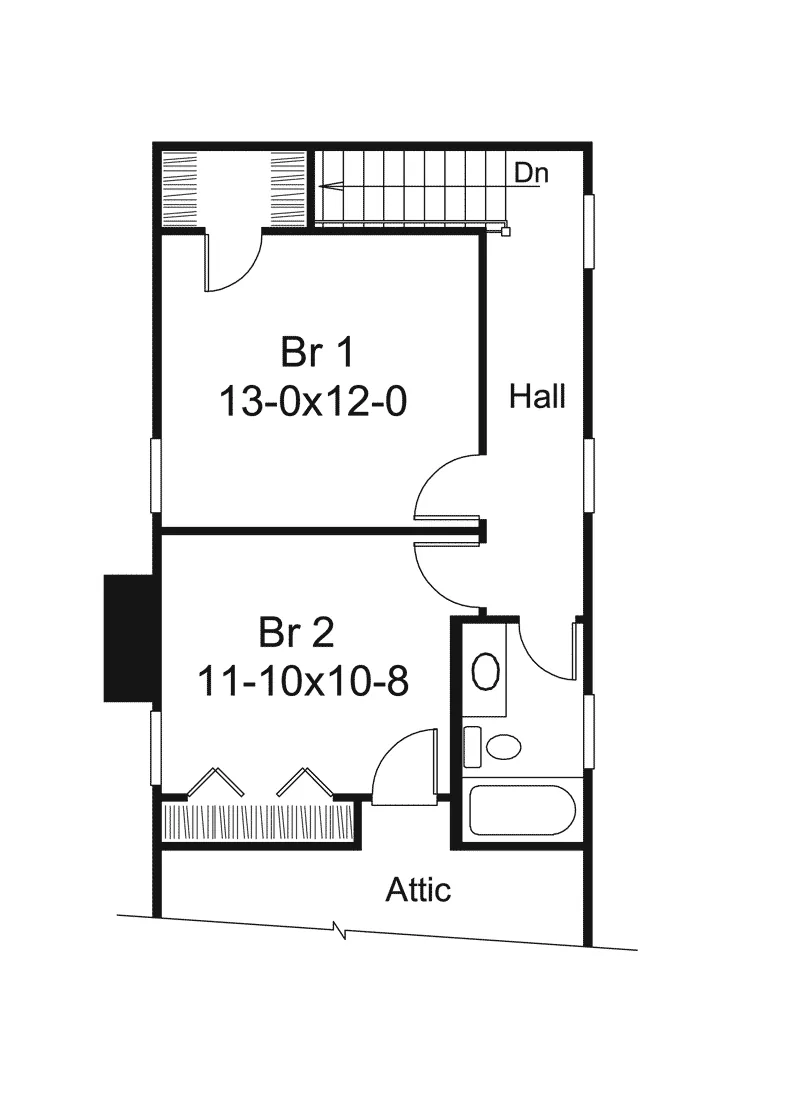Saltbox House Plan Second Floor - Summertree Cottage Home 007D-0179 - Shop House Plans and More