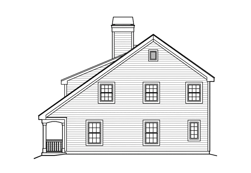 Saltbox House Plan Right Elevation - Summertree Cottage Home 007D-0179 - Shop House Plans and More