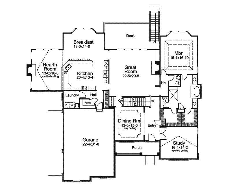 Country French House Plan First Floor - Stratford Manor European Home 007D-0183 - Shop House Plans and More