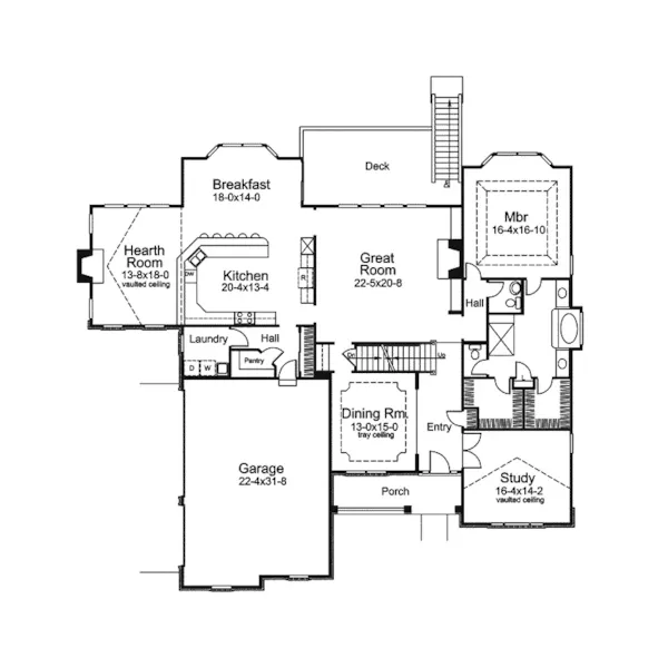 Traditional House Plan First Floor - Stratford Manor European Home 007D-0183 - Shop House Plans and More