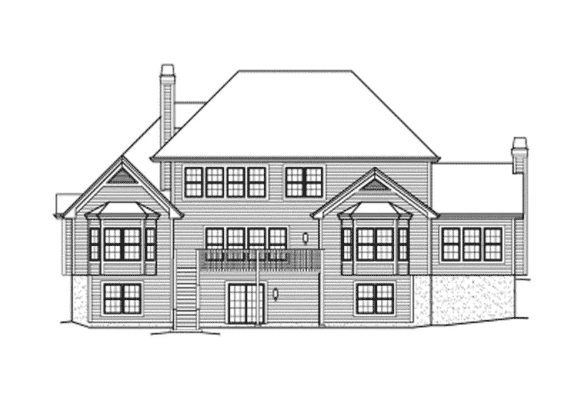 Traditional House Plan Rear Elevation - Stratford Manor European Home 007D-0183 - Shop House Plans and More