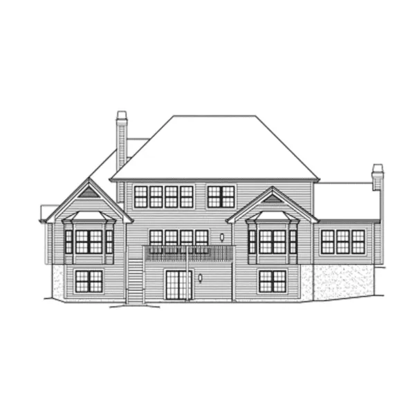 Traditional House Plan Rear Elevation - Stratford Manor European Home 007D-0183 - Shop House Plans and More