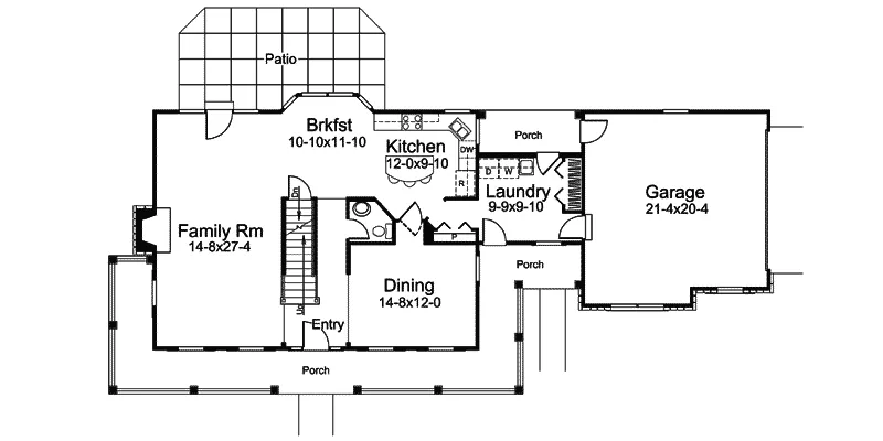 Farmhouse Plan First Floor - Milburn Manor Country Home 007D-0184 - Shop House Plans and More