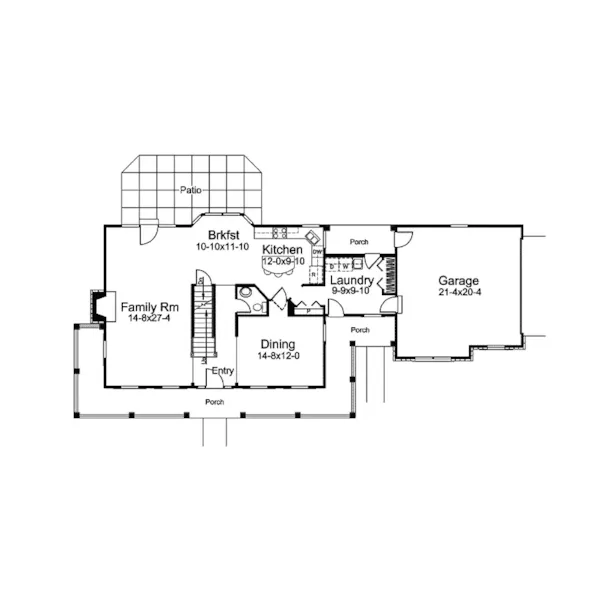 Country House Plan First Floor - Milburn Manor Country Home 007D-0184 - Shop House Plans and More