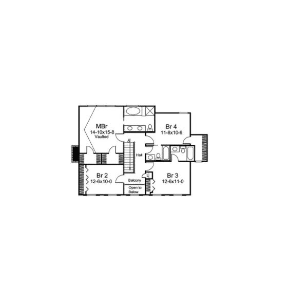 Country House Plan Second Floor - Milburn Manor Country Home 007D-0184 - Shop House Plans and More