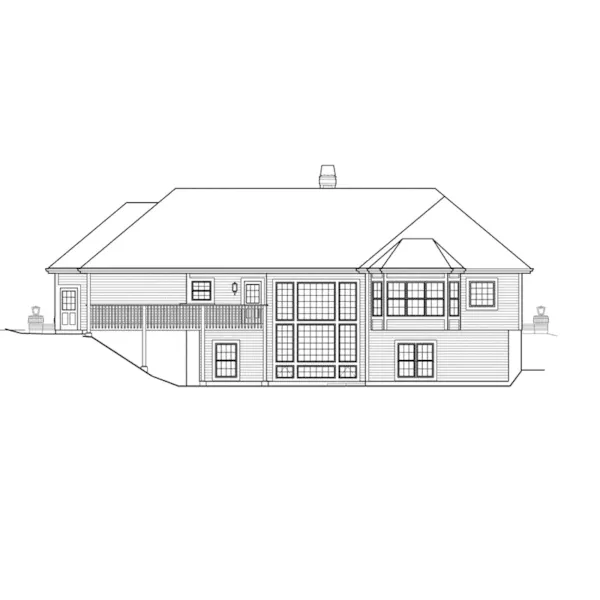 Arts & Crafts House Plan Rear Elevation - Compton Park Atrium Ranch Home 007D-0185 - Search House Plans and More