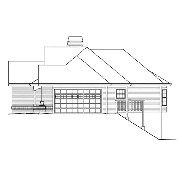 Arts & Crafts House Plan Right Elevation - Compton Park Atrium Ranch Home 007D-0185 - Search House Plans and More