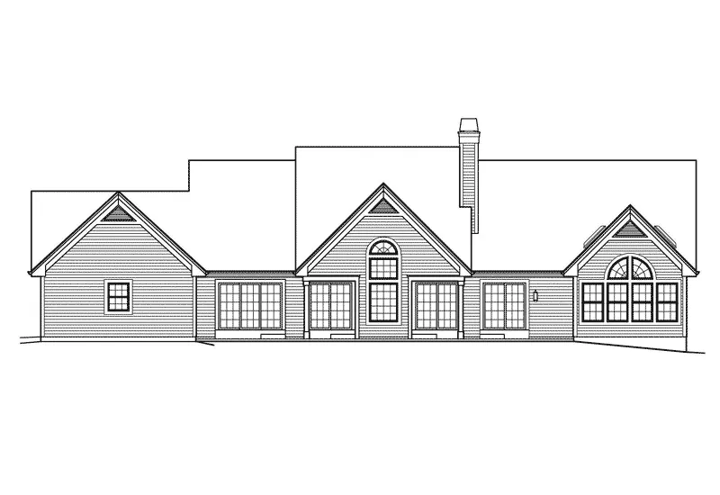 Traditional House Plan Rear Elevation - Solarium One-Story Home 007D-0186 - Shop House Plans and More