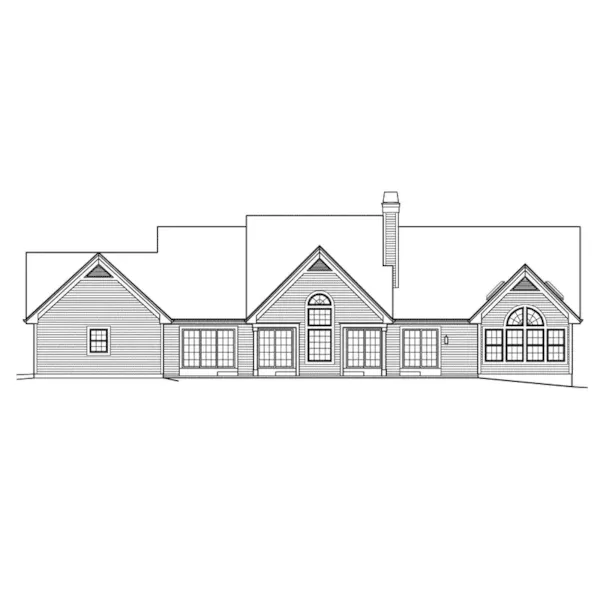 Country French House Plan Rear Elevation - Solarium One-Story Home 007D-0186 - Shop House Plans and More