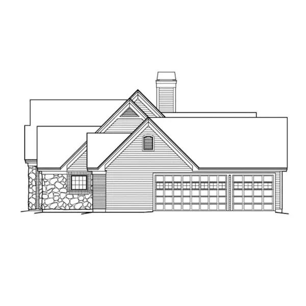 Country French House Plan Right Elevation - Solarium One-Story Home 007D-0186 - Shop House Plans and More