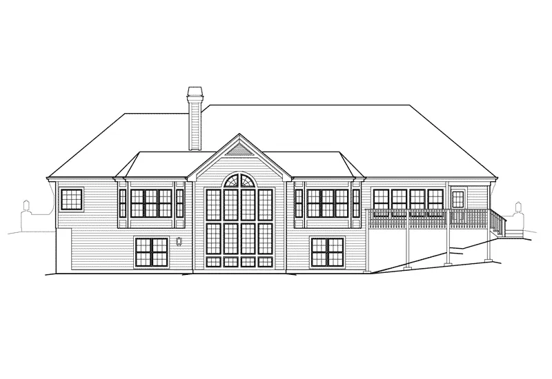 Sunbelt House Plan Rear Elevation - Carmel Place Atrium Ranch Home 007D-0187 - Search House Plans and More