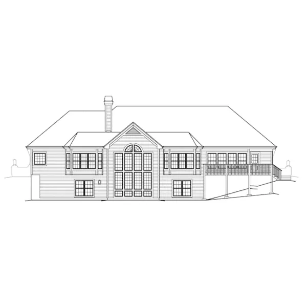 Traditional House Plan Rear Elevation - Carmel Place Atrium Ranch Home 007D-0187 - Search House Plans and More