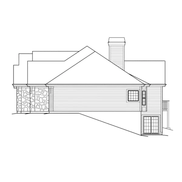 Traditional House Plan Right Elevation - Carmel Place Atrium Ranch Home 007D-0187 - Search House Plans and More