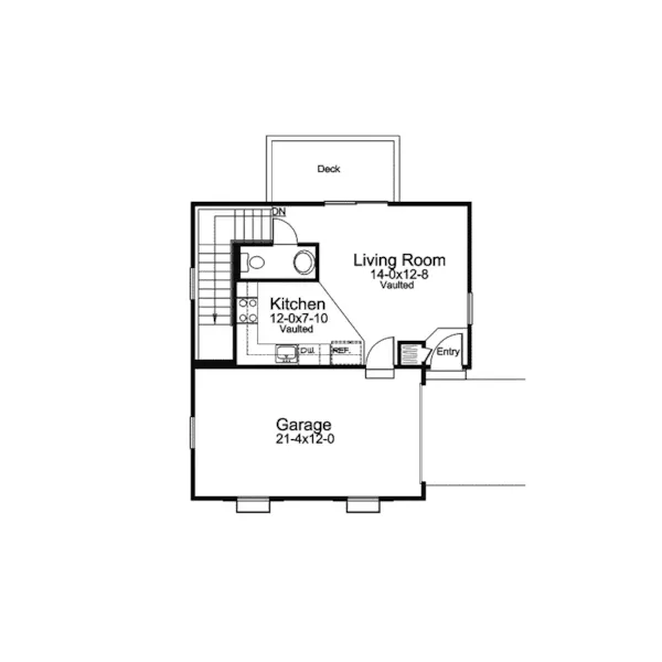 Traditional House Plan First Floor - Shadyhill Cottage Ranch Home 007D-0193 - Shop House Plans and More