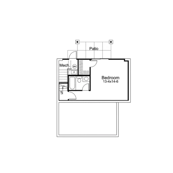 Traditional House Plan Lower Level Floor - Shadyhill Cottage Ranch Home 007D-0193 - Shop House Plans and More