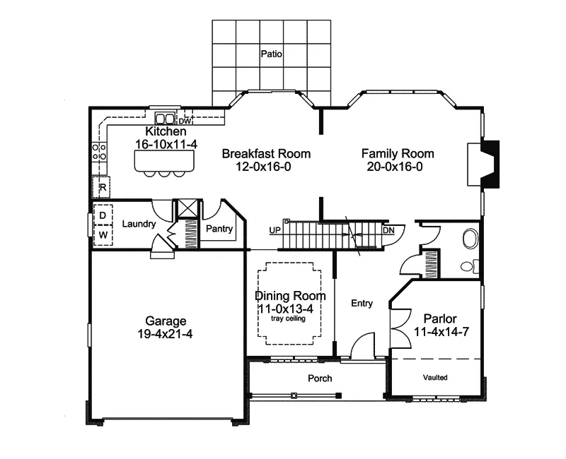 Country House Plan First Floor - Shamrock Place Country Home 007D-0197 - Shop House Plans and More