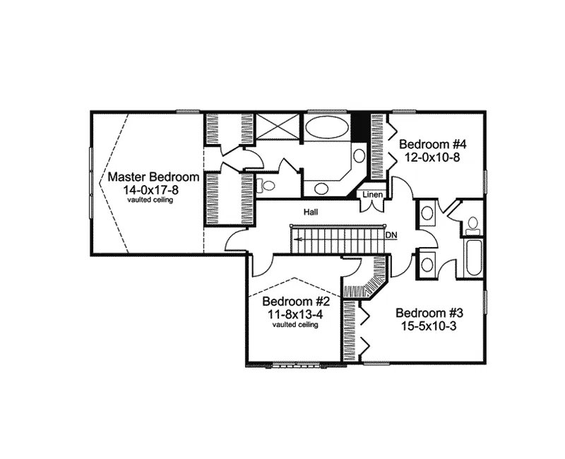 Traditional House Plan Second Floor - Shamrock Place Country Home 007D-0197 - Shop House Plans and More