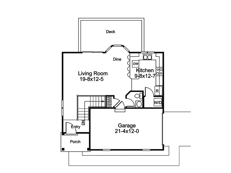 Cabin & Cottage House Plan First Floor - Lyn Lake Waterfront Home 007D-0198 - Shop House Plans and More