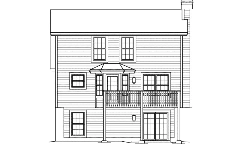 Traditional House Plan Rear Elevation - Arcadia Saltbox Style Home 007D-0200 - Search House Plans and More