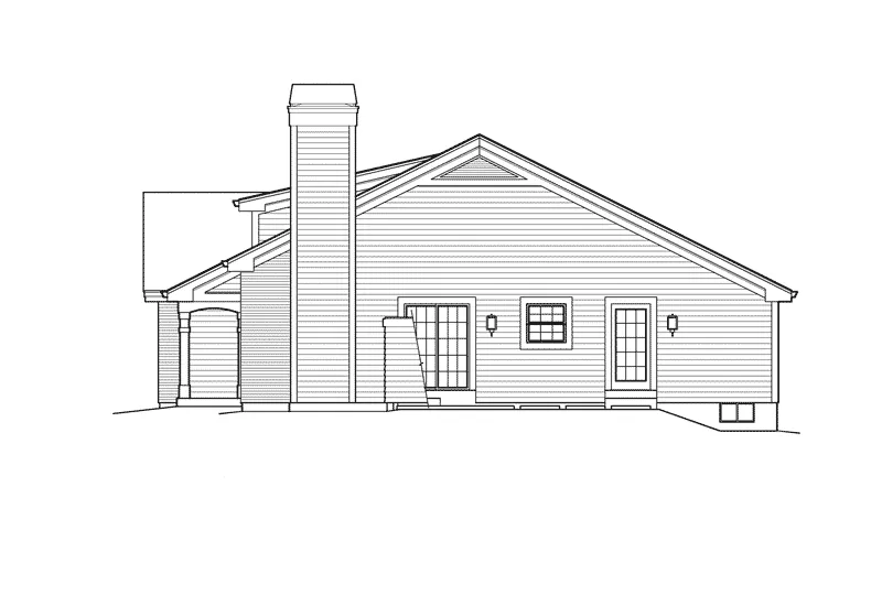 Traditional House Plan Right Elevation - Jenny Manor Country Ranch Home 007D-0201 - Search House Plans and More